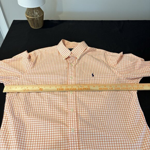 Ralph Lauren Men's Orange Check Long Sleeve Shirt Slim Fit Size X-Large Workwear - Picture 8 of 12